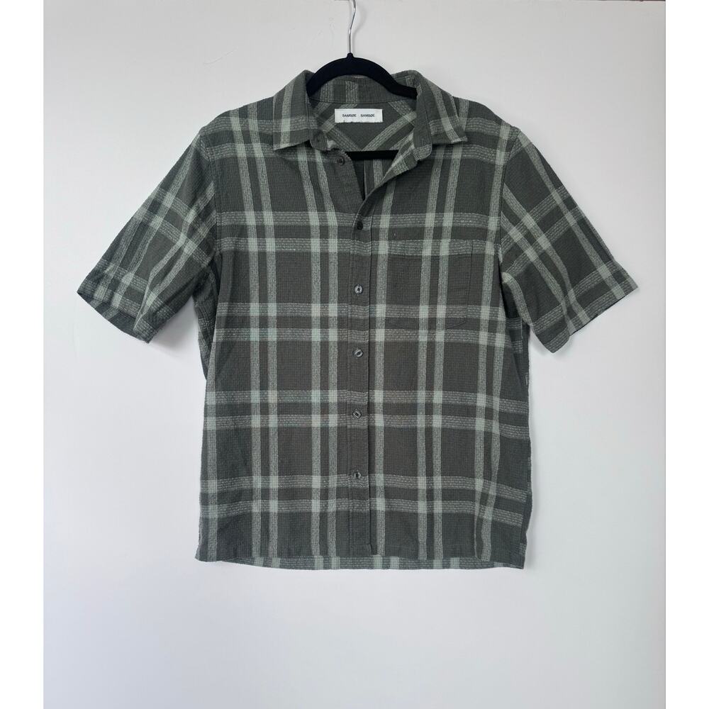 Samsøe Samsøe Tara NP Shirt 14040 Green Milieu Plaid Men's L EUC gorpcore scandi